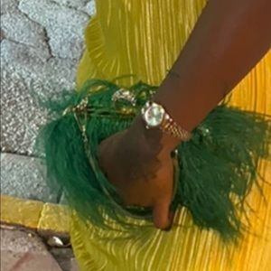 Green Feather Purse